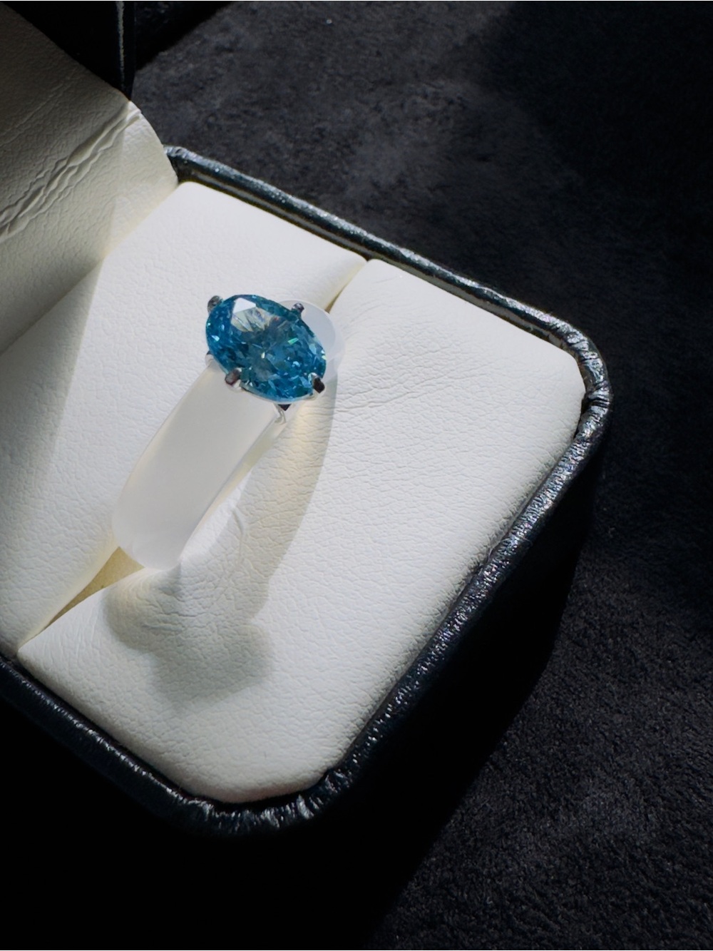 S925 Silver Water Moss Jade Ring 💙 Blue Zircon | Elegant & Unique